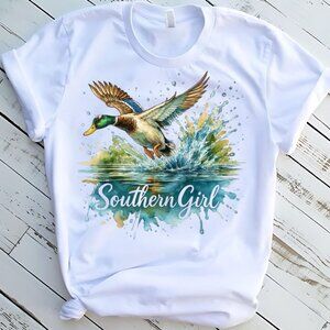 Southern Girl Duck Western Tee Graphic Short Sleeve T-Shirt